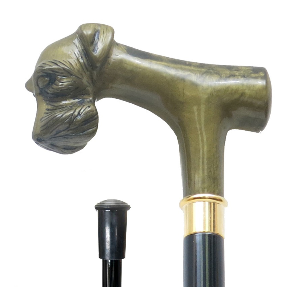 20826 Airedale Dog Stick/Bronze