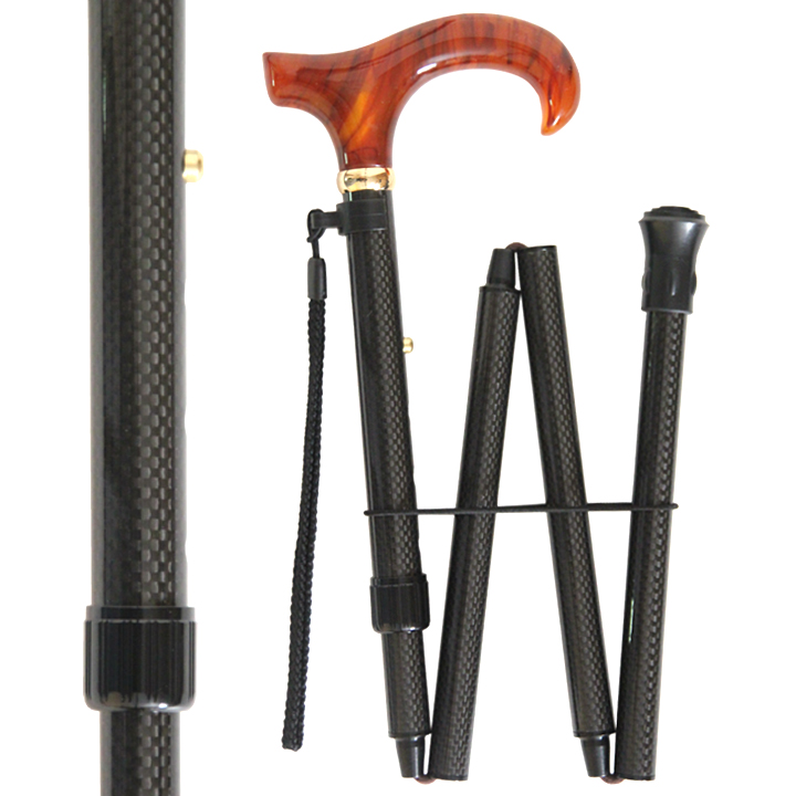 GC-003 Ajustable Folding Stick/Black Carbon Fiber