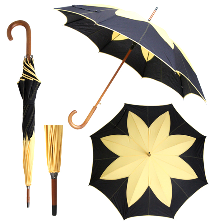 08019 PATCH FLOWER UMBRELLA/ YELLOW - Click Image to Close
