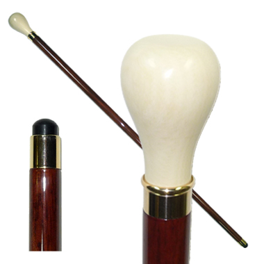 20809 Simulated Ivory Knob Stick/Brown - Click Image to Close