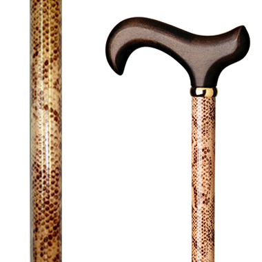 60100 Floral Wood Stick Wrapped with Snake Skin Pattern
