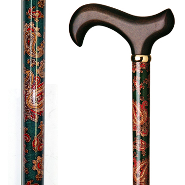 60103 Floral Wood Stick Wrapped with Paisley Pattern