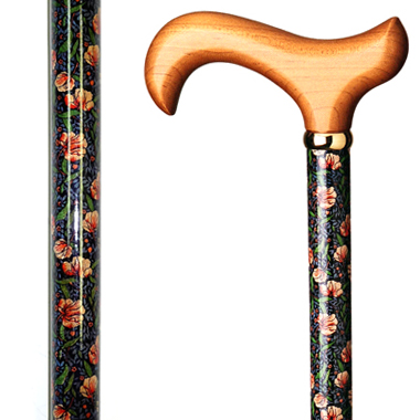 60105 Floral Wood Stick with Pink Flower Pattern