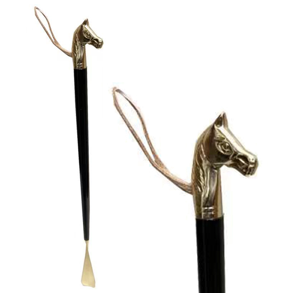 70105 GOLD HORSE SHOEHORN - Click Image to Close