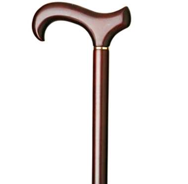 W-011 Deluxe Derby Wood Handle Stick/ Frost Mahogany 37" Length - Click Image to Close