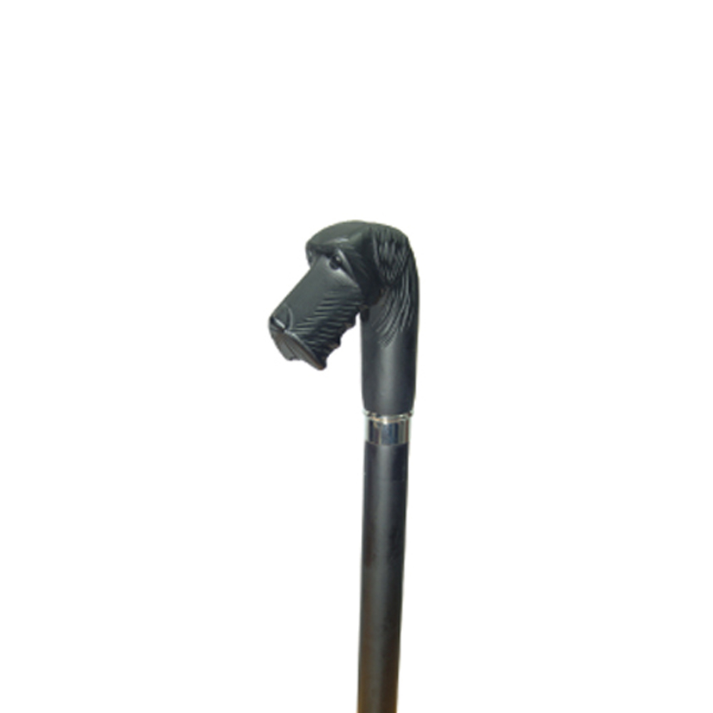 95041 Hand carved Schnauzer Dog Stick - Click Image to Close
