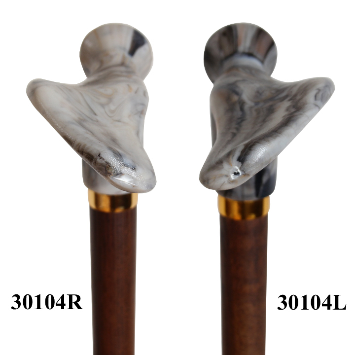 30104R Right Hand "Contoured" Handle Stick/ Ash Wood