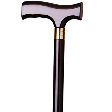 W-006 Deluxe Square Wood Handle Stick/ Bright Mahogany - Click Image to Close