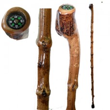 20605 HIKING STAFF WITH COMPASS/BARK