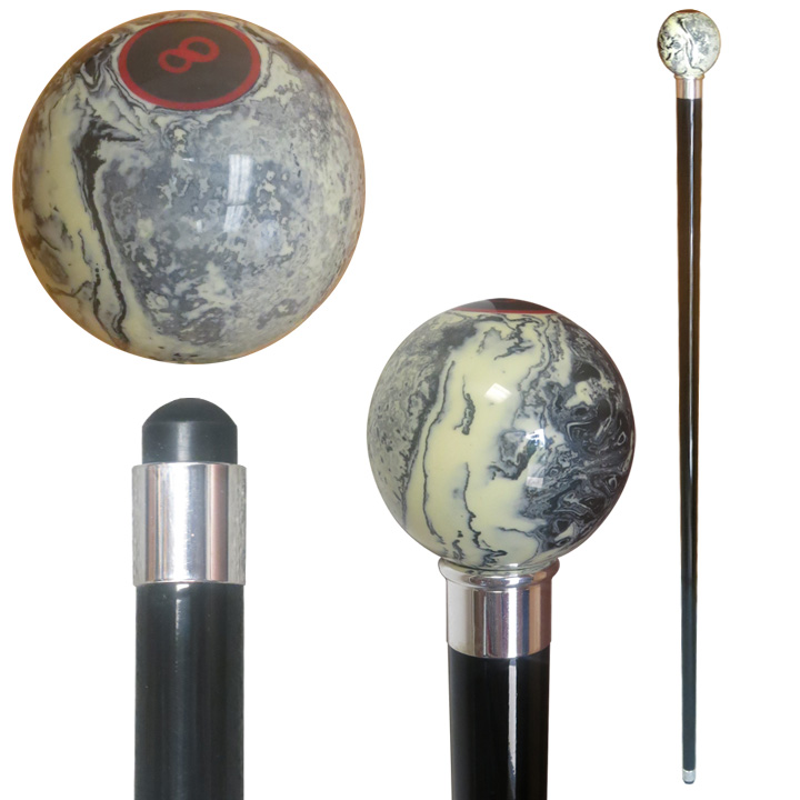 95047 Red 8 Billiard Ball/ Black and White Swirl Stick